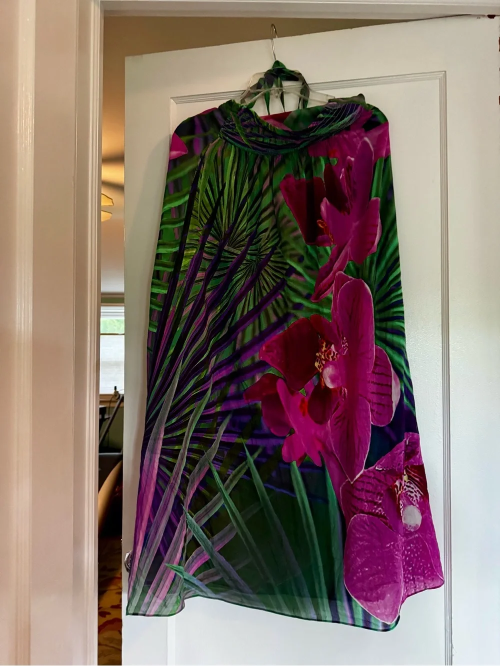 Natori Strapless Tropical Orchid Dress - Pink & Green_2